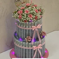 کیک پول (پول آرایی،گل روبانی)|گل مصنوعی|یاسوج, |دیوار