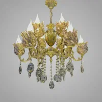 لوستر ده شعله برنزی با ضمانت  ۵۵۰۰