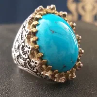 انگشتر نقره فیروزه 925 دست ساز 21 گرم درشت|جواهرات|شاهین‌شهر, فردوسی|دیوار