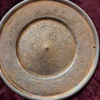 بشقاب کوچک قلم کاری وکاسه آیه قرآن نوشته شده