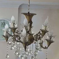 لوستر برنجی ۸ شاخه ۸ شعله