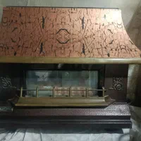 بخاری طرح شومینه  طلایی