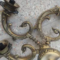 لوستر دو طبقه ۲۲شاخه تمام برنز|لوستر و چراغ آویز|تهران, شهرک ابوذر|دیوار