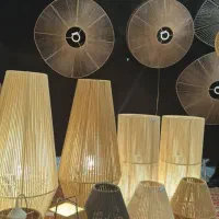 آباژور و لوستر های دست ساز رافیا و مکرومه|لوستر و چراغ آویز|رشت, جانبازان|دیوار