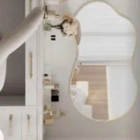 آینه دفرمه سایز مینی ۷۵در۴۵ بانور دلخواه شما