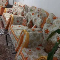 مبل ۹ نفره کارکرده|مبلمان خانگی و میز عسلی|ابریشم, |دیوار