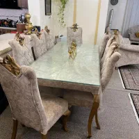 مبل نه نفره با میز ناهار خوری اینه کنسول میزتیوی|مبلمان خانگی و میز عسلی|کرج, حصارک پایین|دیوار