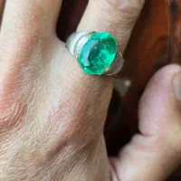 انگشتر سنگ زمرد نقره|جواهرات|صفادشت, |دیوار