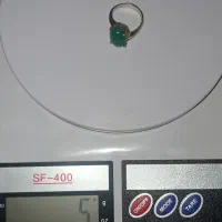 انگشتر نقره با نگین عقیق سبز|جواهرات|کرج, حصارک بالا|دیوار