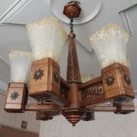 لوستر چوبی ۶شعله