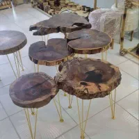 میز عسلی (گل میز) چوبی روستیک