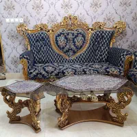 مبل سلطنتی 7نفره ب همراه میز وسط و دو عدد عسلی