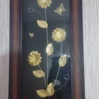تابلو گل طلایی