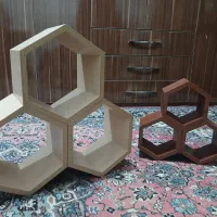 دو دست شلف شش ضلعی|کتابخانه، شلف، قفسه‌های دیواری|فلاورجان, |دیوار