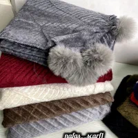 شال مخمل پوم پوم دار