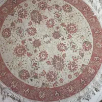 فرش گرد ماشینی ابریشمی اصل کاشان درحدنو|فرش|تهران, ستارخان|دیوار