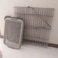 پارک فلزی سگ کوچولو بعلاوه سینی ادرار تقریبا نو|لوازم جانبی حیوانات|کرج, کوی امامیه|دیوار