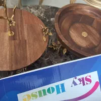 میوه خوری و شیرینی خوری پایه برنج چوب اصل