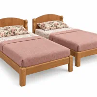 فروش دو عدد تخت خواب تک‌نفره چوبی