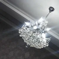 لوستر بزرگ الماس کریستالی مدل چشمه نور|لوستر و چراغ آویز|تاکستان, |دیوار