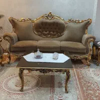 مبلمان ۷ نفره نیمه استیل ورق طلا