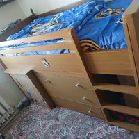 تخت نوجوان چندکاره همراه با تشک و روتختی|تخت و سرویس خواب|پردیس, فاز ۳|دیوار