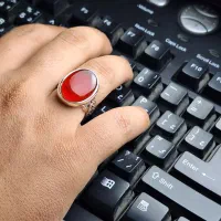 انگشتر مردانه تمام دست ساز عقیق سرخ اصل|جواهرات|قم, کیوانفر|دیوار