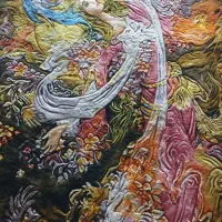 مینیاتور چله ابریشم بسیارتمیزبافت بدون قاب
