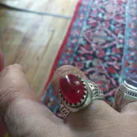 انگشتریاقوت دانه اناری نقره پاک مهردار|جواهرات|شهرکرد, |دیوار