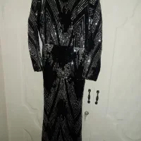 پولک دوزی مشکی نقره ای