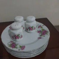 ظروف گلسرخ وبلور واستیل قدیمی