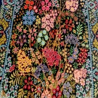 قالیچه ذرع نیم درختچه گل و بوته