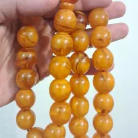 تسبیح کهربا عسلی