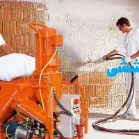 اجرای گچ پلیمری پاششی با دستگاه