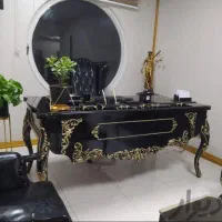 مبلمان اداری دسته منبت مشکی کنفرانس|دفتر کار|رودهن, |دیوار