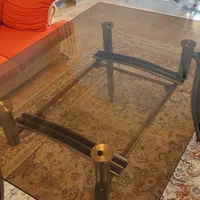 میز نهارخوری شیشه ای تک، پایه ها ترکیب چوب و فلز|میز و صندلی غذاخوری|نوشهر, |دیوار