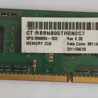 دو عدد رم لپ تاپ اورجینال SAMSUNG DDR3 2GB 1333MHZ