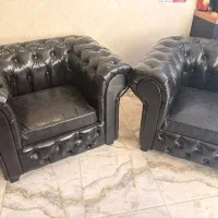 مبلمان نیم ست به همراه عسلی مشکی چرم|مبلمان خانگی و میز عسلی|قرچک, میرزائی شمالی|دیوار