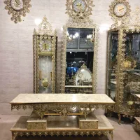 ست برنز جهیزیه بوفه برنز ساعت میز لاکچری(ایرانیان)|بوفه، ویترین، کنسول|کرمانشاه, |دیوار