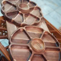 اردور خوری گل ، قلب ،دایره چوب گردو عمده و تک|ظروف سرو و پذیرایی|اصفهان, فرهنگیان|دیوار