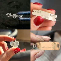 کارگاه لیزر پلاک دستبند آویز نقره ۹۲۵ طلا تک عمده