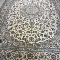 یه تخت فرش دست بافت  24متری گل ابریشم نایین