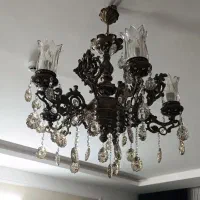 لوستر 5 شعله . فلز و کریستال|لوستر و چراغ آویز|مشهد, رضاشهر|دیوار