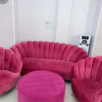 مبل صدفی رنگ مرجانی ترک درحد نو|مبلمان خانگی و میز عسلی|هشتگرد, مدرس|دیوار