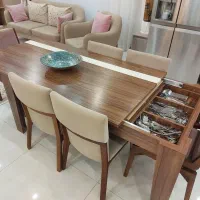 مبل 8 نفره با میز ناهارخوری 6 نفره و جلو مبلی|مبلمان خانگی و میز عسلی|آمل, |دیوار