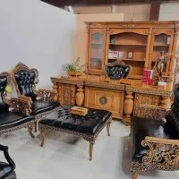 مبلمان اداری مشکی فرم طلایی  ۵