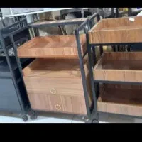 ترولی آرایشگاه ترولی چوبی ترولی قفل دار پایه سشوار