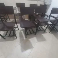۱۶ عدد صندلی چوبی دسته دار