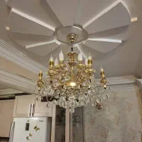 لوستر برنجی ۶ شاخه ۱۲ شعله|لوستر و چراغ آویز|ری, شهید غیوری (ابن باویه)|دیوار