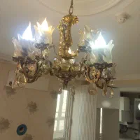 لوستر 2 شاخه 10 شعله برنز|لوستر و چراغ آویز|ارومیه, |دیوار